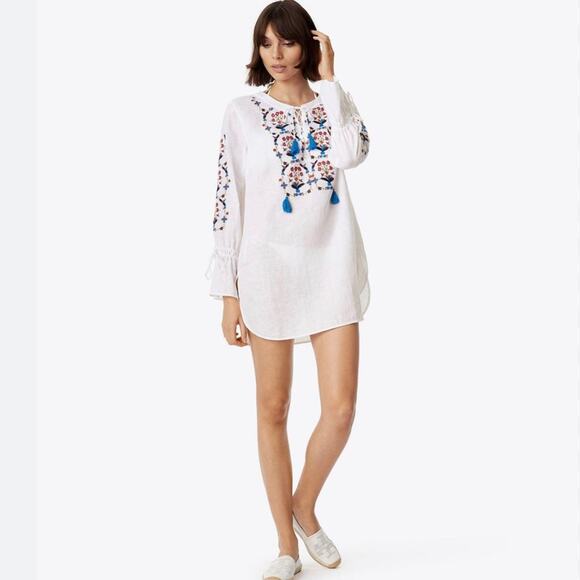 Tory Burch Wildflower Embroidered Tunic - Picture 1 of 6